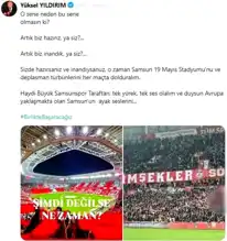 Yıldırım'dan Avrupa Çağrısı: Samsunspor Hazır!